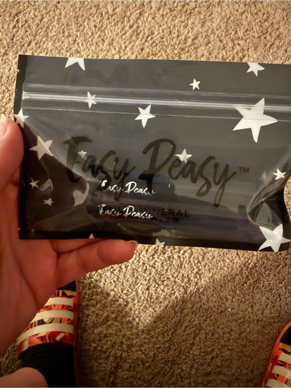 Belle by Kim Gravel Easy Peasy Concealer Pouch in Black and White Star Print